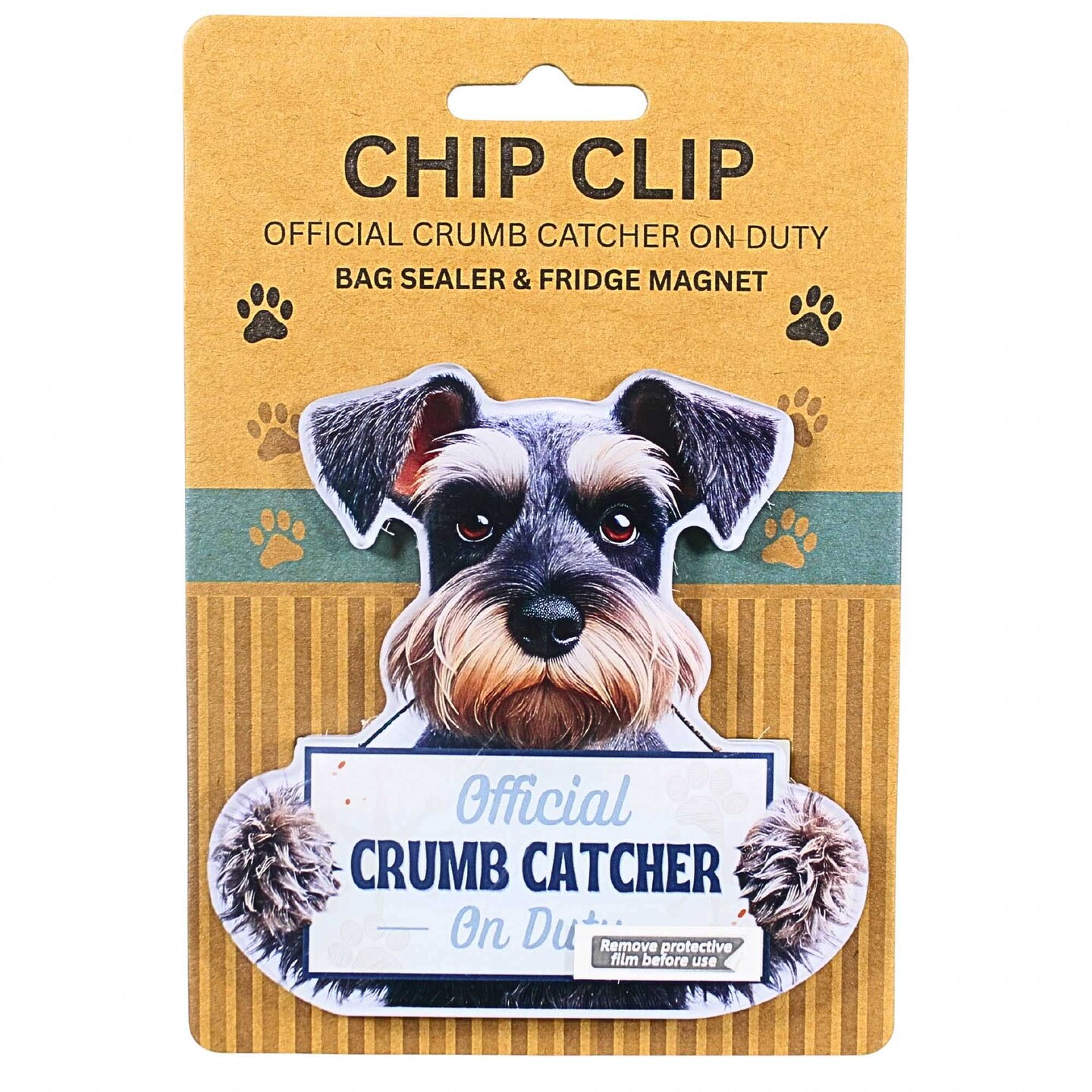 E & S Imports 4.0 Inch Schnauzer Chip Clip Everyday Chip Clip , Magnetic Chip Clip