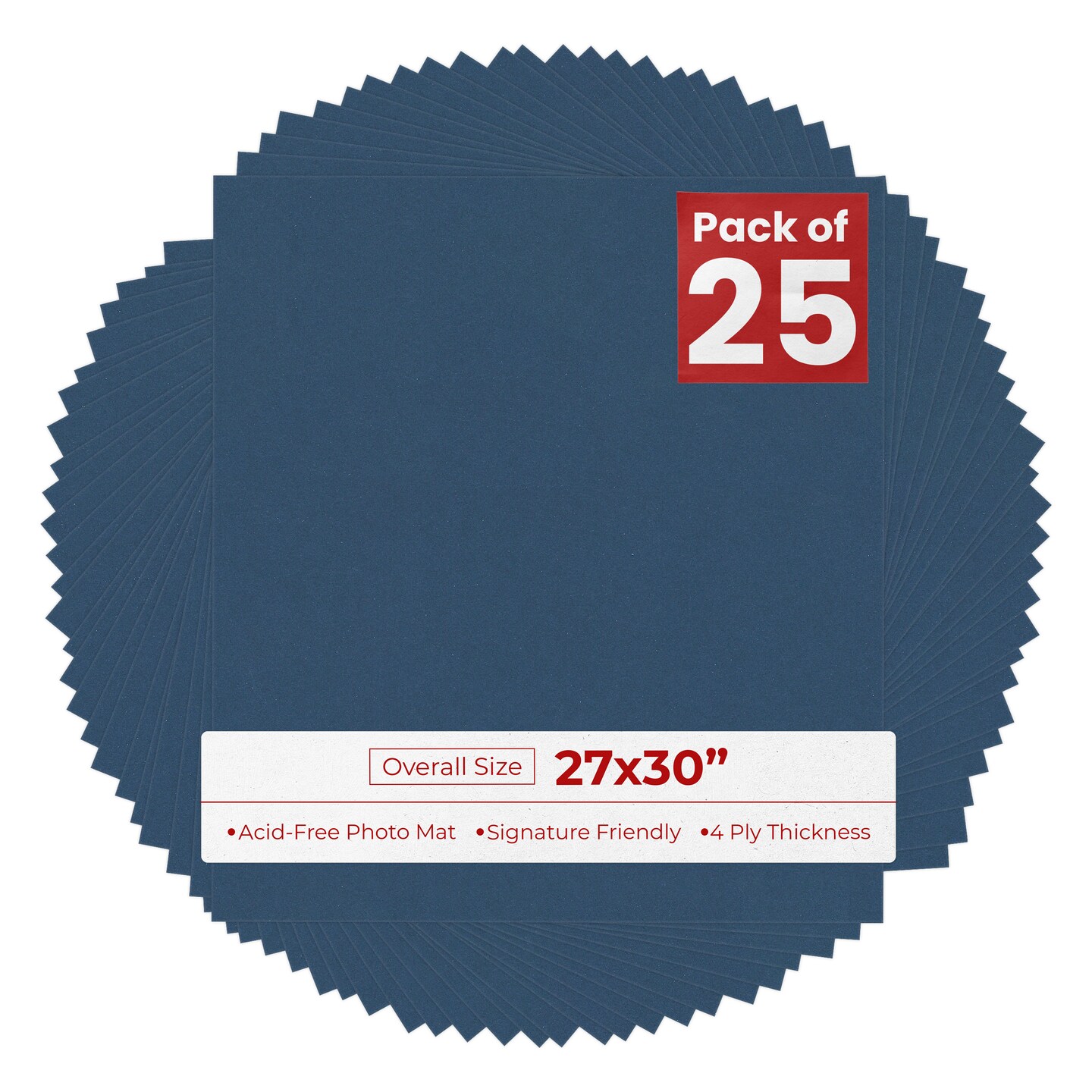 Ink Blue 27x30 Uncut Mat Board - Blank Sheets, No Opening, Color: Blue ...
