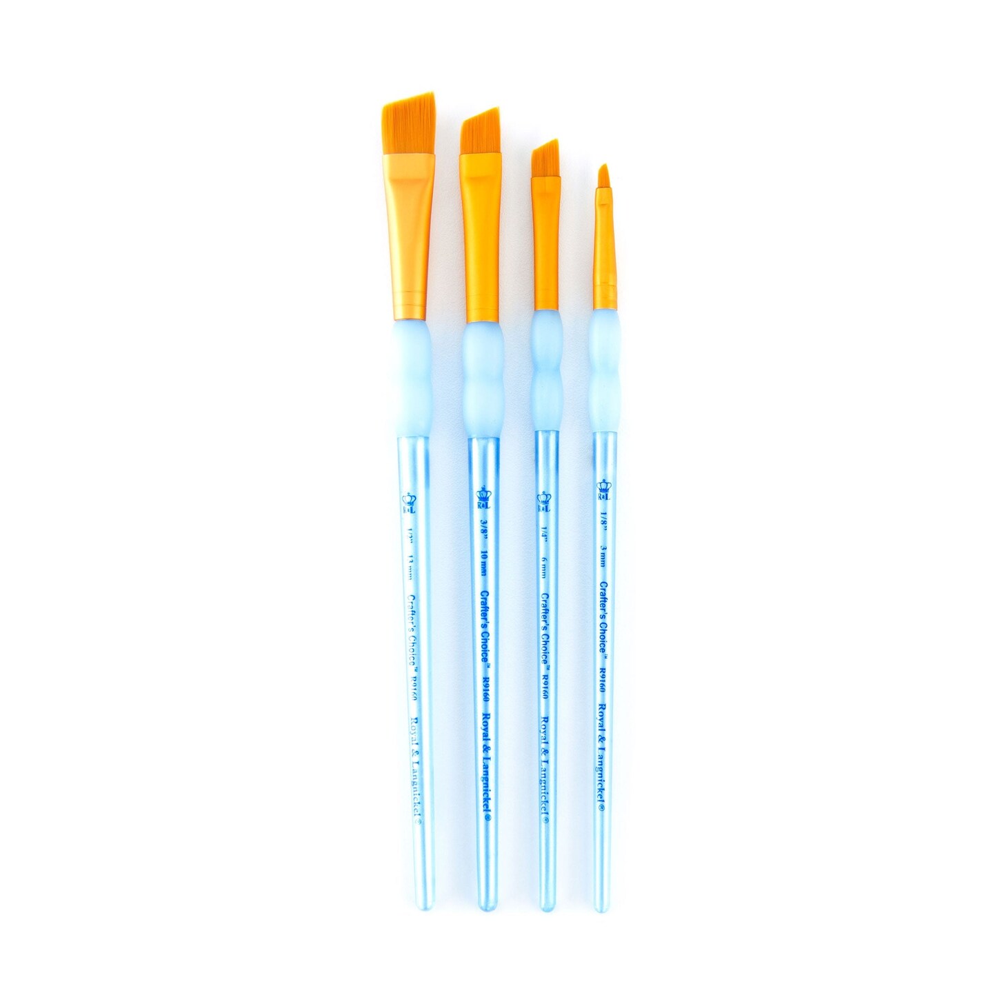 RCC 214 | Crafter&#x27;s Choice&#x2122; 4pc Golden Taklon Angular Brush Set