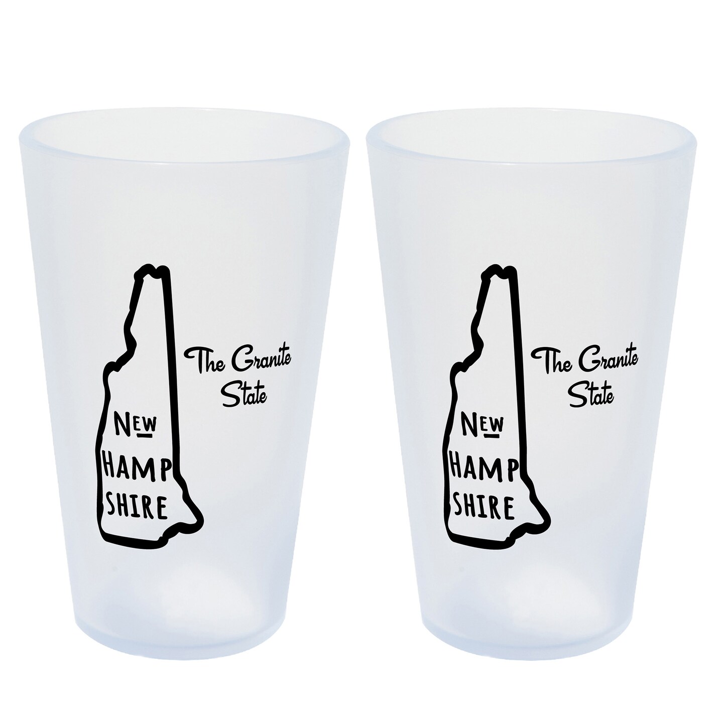 Silipint: State Pint Glasses 16oz: 2 Pack - New Hampshire - Icicle Silicone Cups, Unbreakable, Hot/Cold Drinks, Dishwasher-Microwave-Freezer-Oven Safe