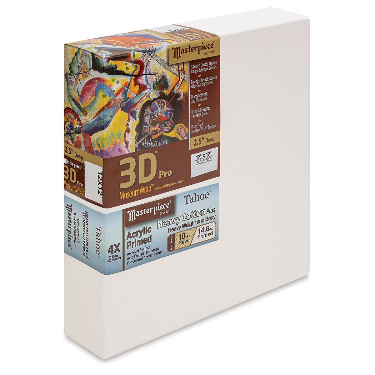 Masterpiece Tahoe Cotton Canvas - 12" x 12", 2-1/2" Profile, Acrylic Primed