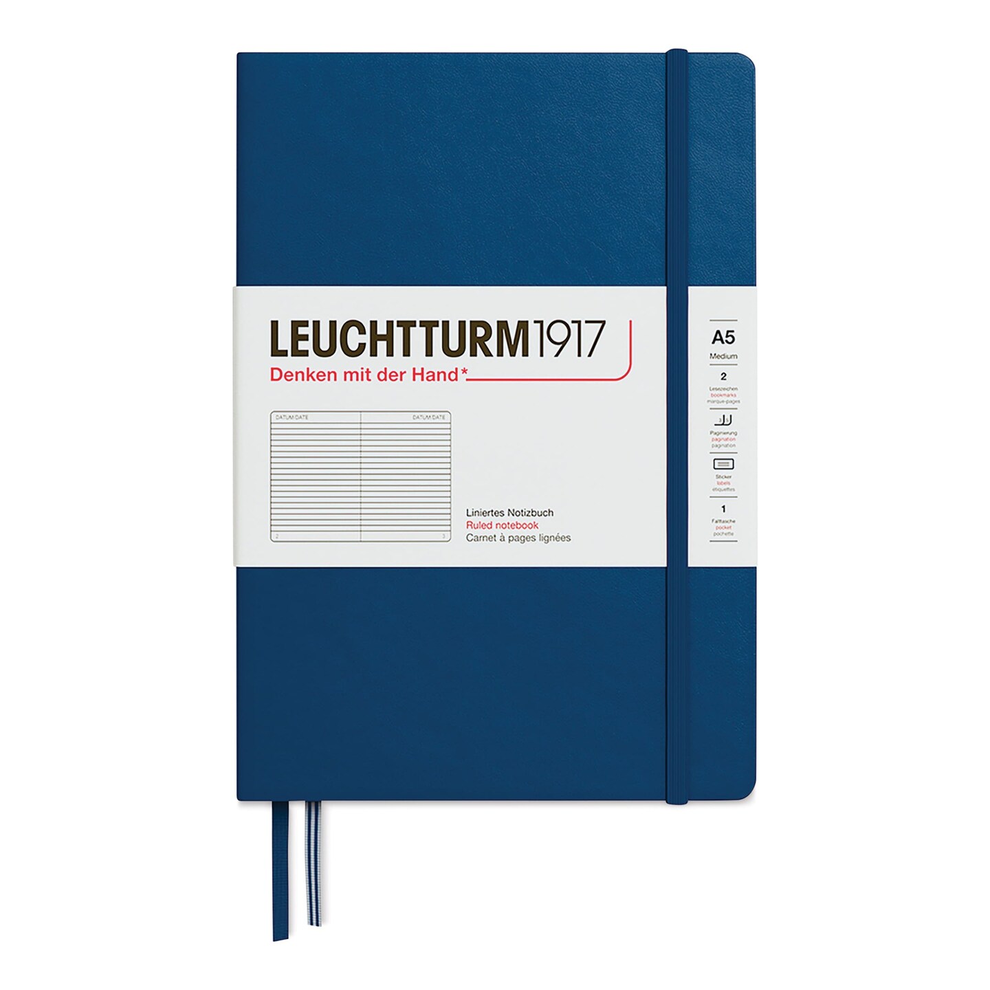 Leuchtturm1917 Ruled Hardbound Notebook - Indigo, 5-3/4" x 8-1/4"