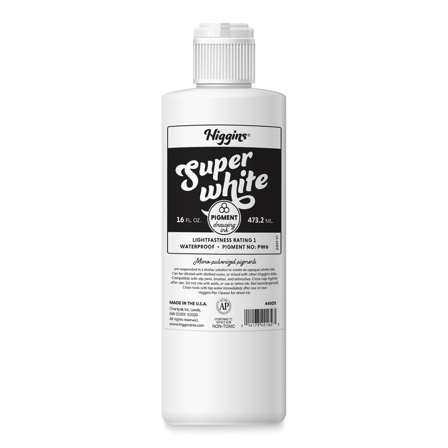 Higgins Dye-Based Drawing Ink - 16 oz, Super White, Waterproof, Pigment-Based Ink