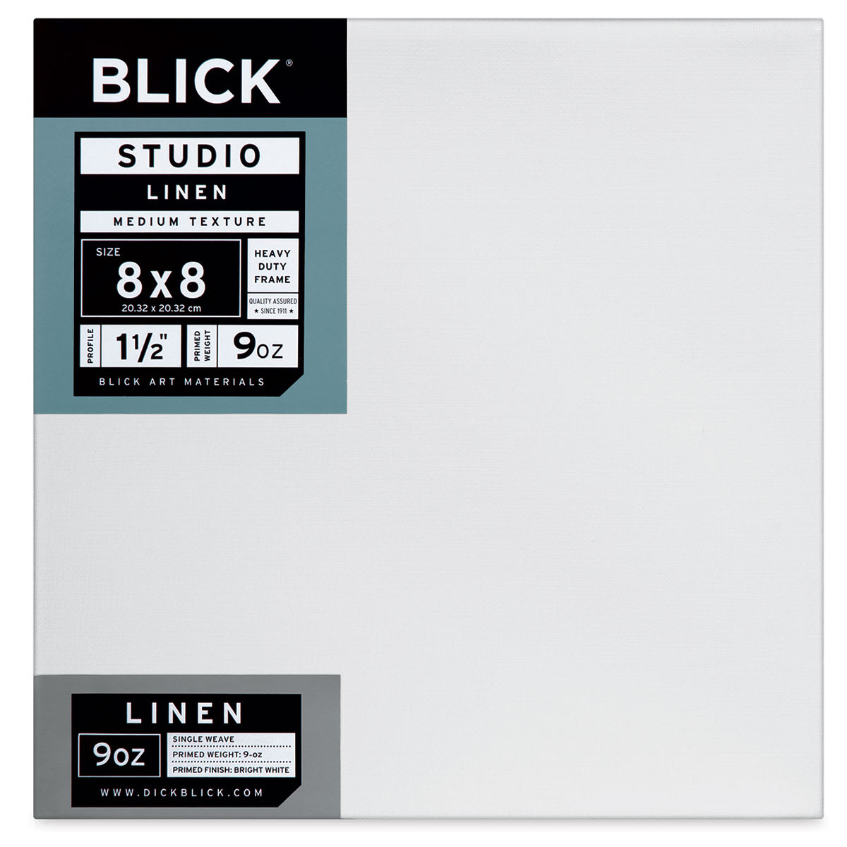 Blick Studio Linen Stretched Canvas - 8" x 8", Gallery 1-1/2" Profile