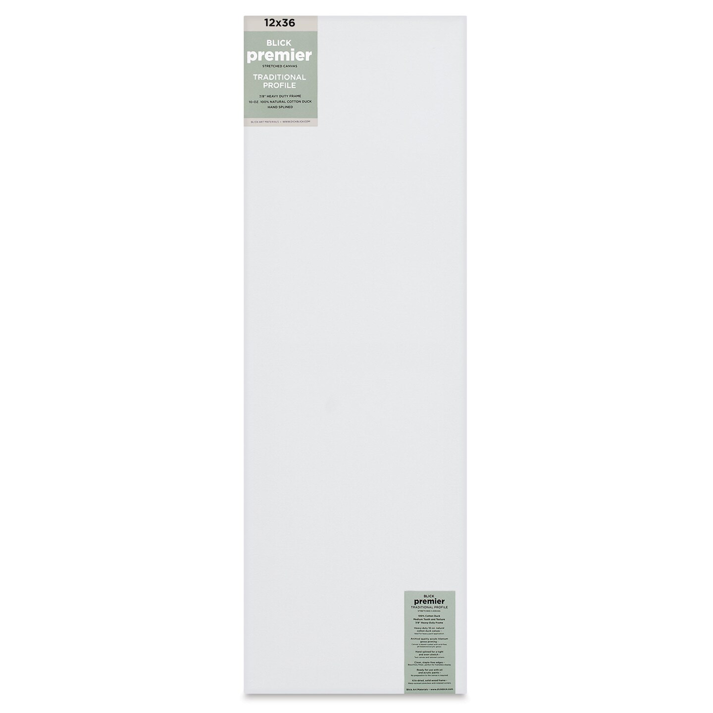 Blick Premier Stretched Cotton Canvas - Traditional Profile, Splined, 12" x 36"