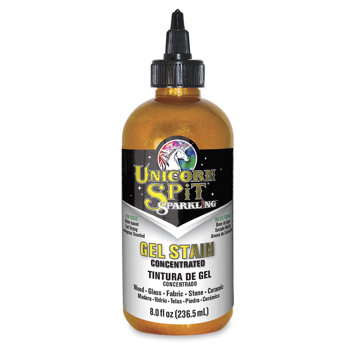 Unicorn Spit Gel Stain and Glaze - Golden Gosling, 8 oz, Sparkling, Bottle