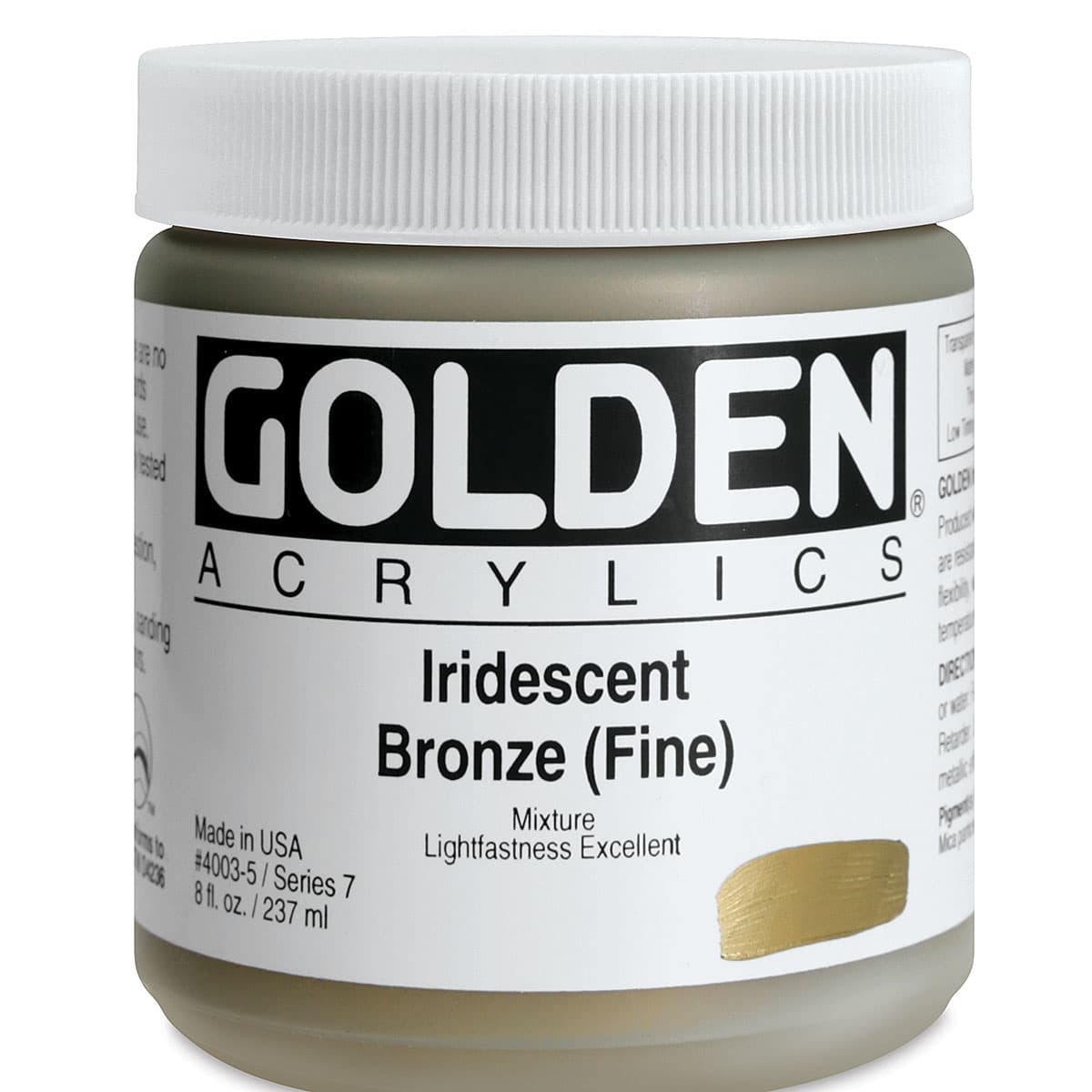 Golden Heavy Body Acrylic Paint - Iridescent Bronze (Fine), 8 oz Jar