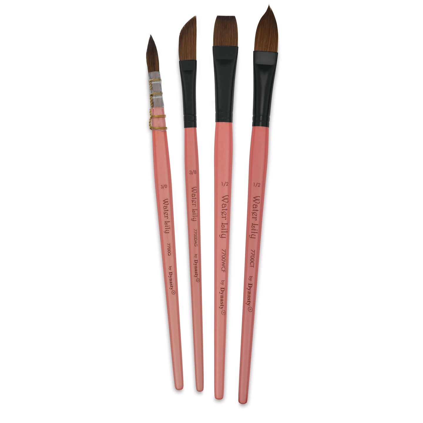 Dynasty Water Lily Watercolor Brushes - Set 10, Short Handle, Set of 4