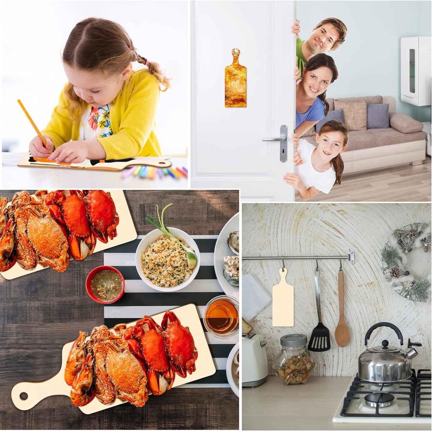 36 Pcs Wooden Mini Cutting Board with Handle