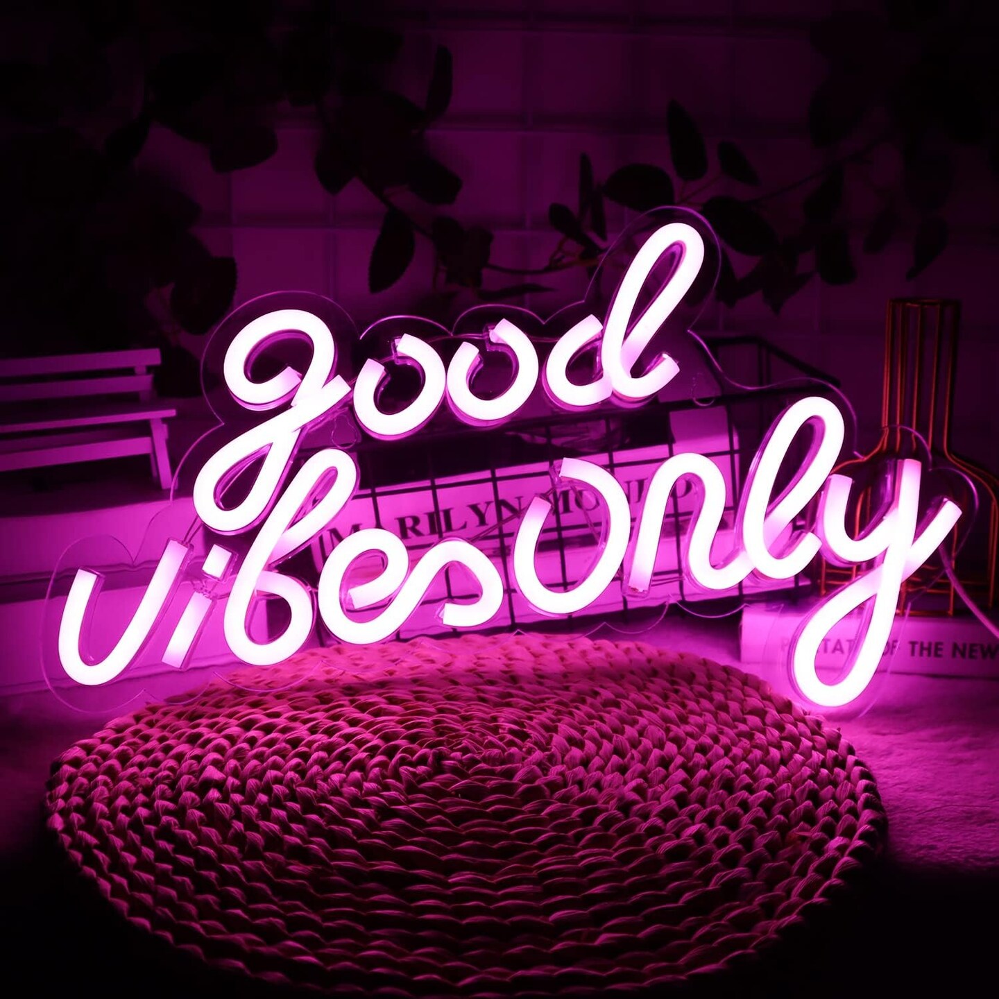 Good Vibes Only Neon Signs for Wall Decor, Neon Lights LED Signs Suitable for Summer Living Room, Beer Bar, Game Room, Hotel, Birthday Party, Restaurant, Christmas, Unique Gift for Lover