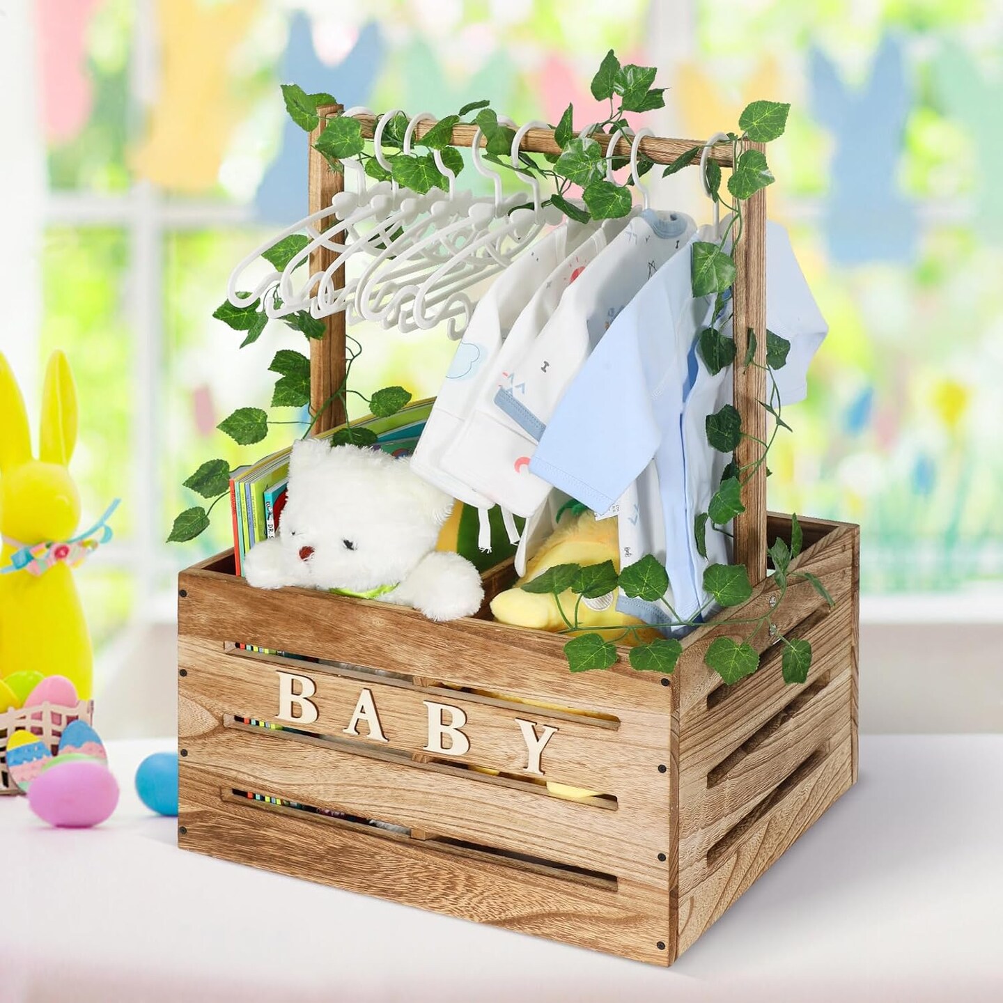 Wooden Baby Crate Closet with Handle