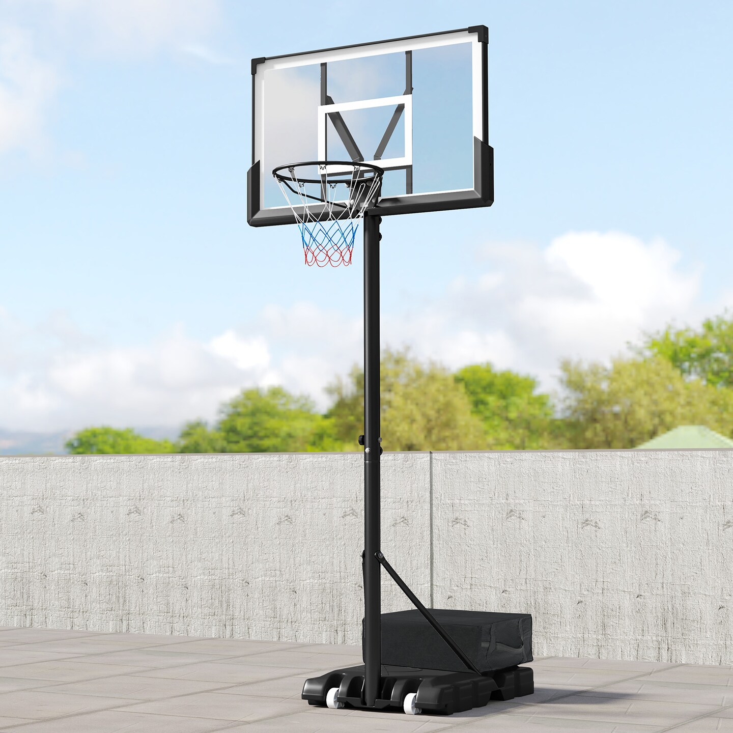 Adjustable Portable Basketball Hoop &#x2013; 4.1&#x2013;10Ft Height, 45&#x22; Shatterproof Backboard