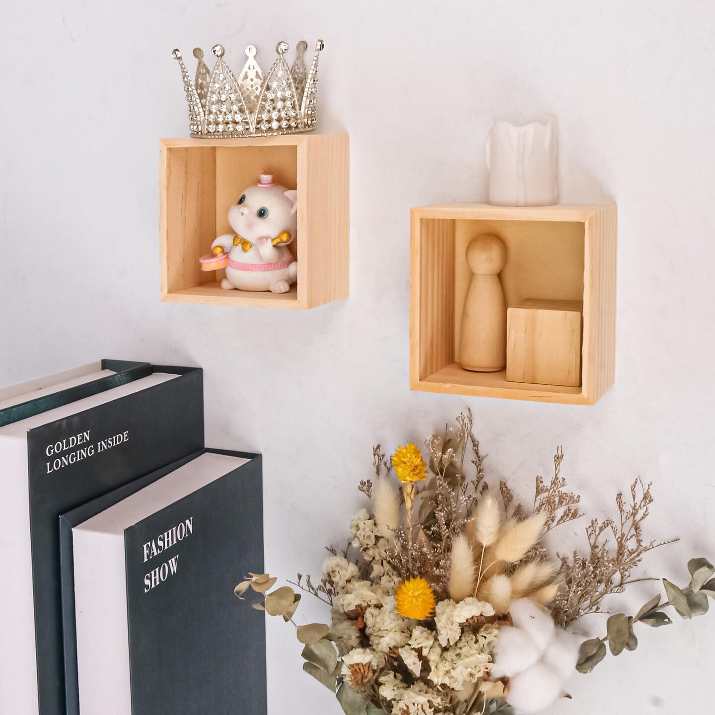 4 x 4 Inch Unfinished Small Wood Crates Organizer Storage Boxes