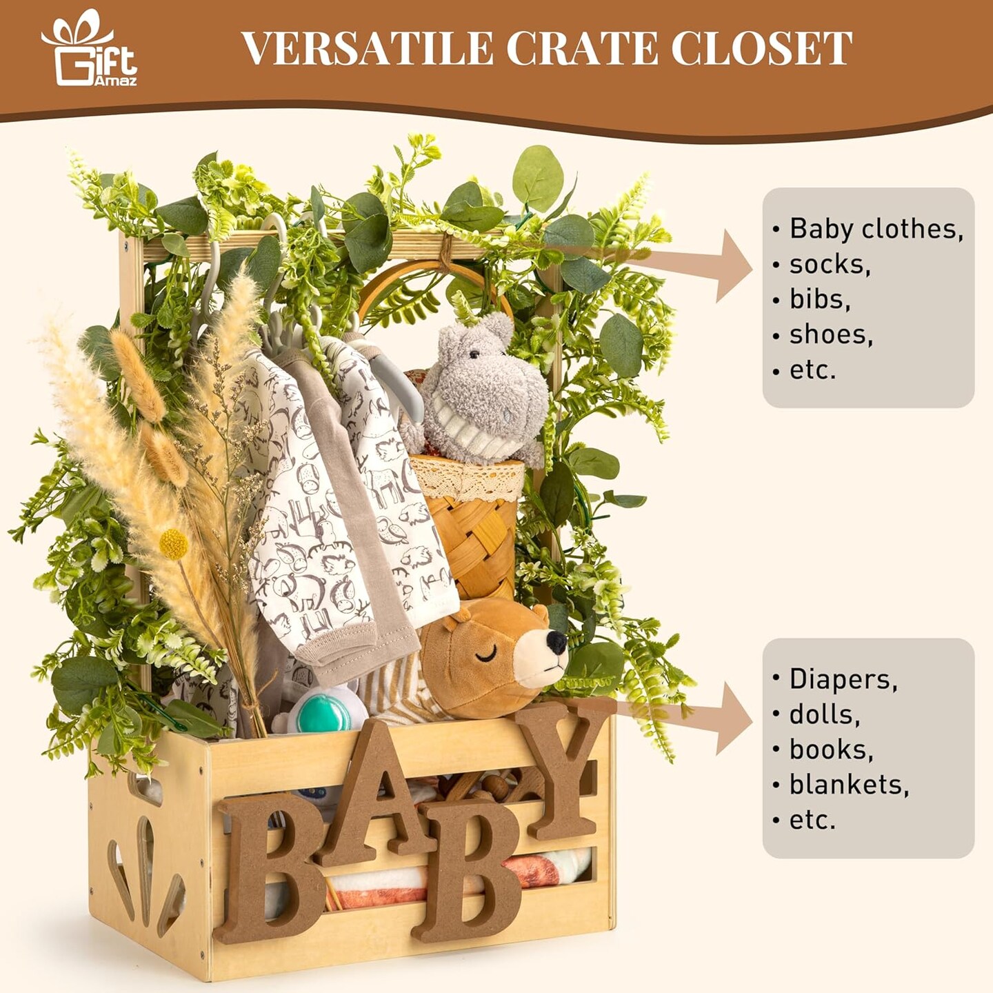 Wooden Baby Shower Crate Closet