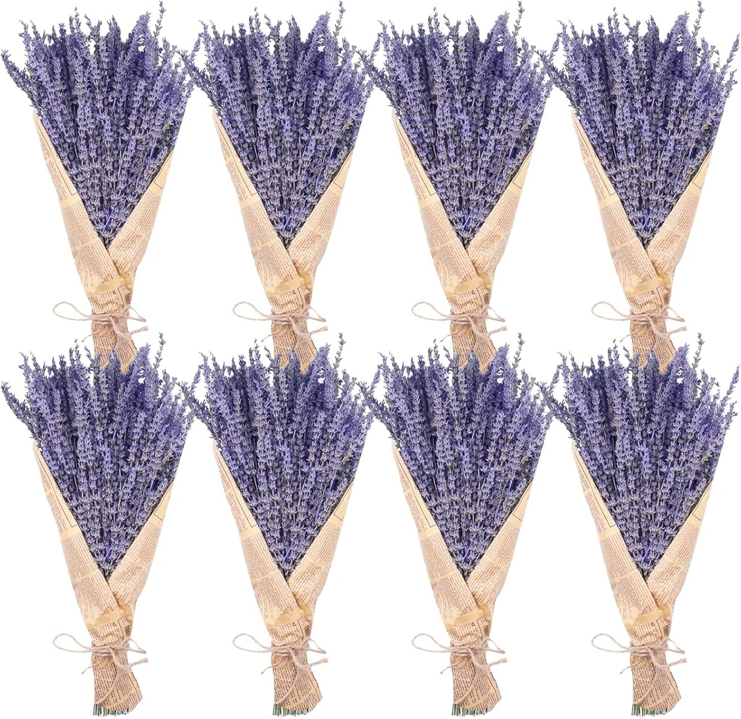 8 Bundles Dried Lavender Bundles, Natural Dried Lavender Flowers 1200 Stems 16&#x201C; for Home Weeding Decoration Flower Arrangements Photo Props Home Decor
