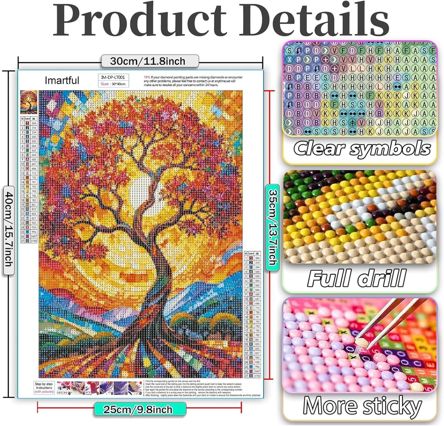 Tree of Life Diamond Painting Kits for Adults - Abstract Diamond Art Painting Kits - Stained Glass Diamond Art Painting Kit - Tree Gem Art for Gift Home Wall Decor 12&#xD7;16 Inch