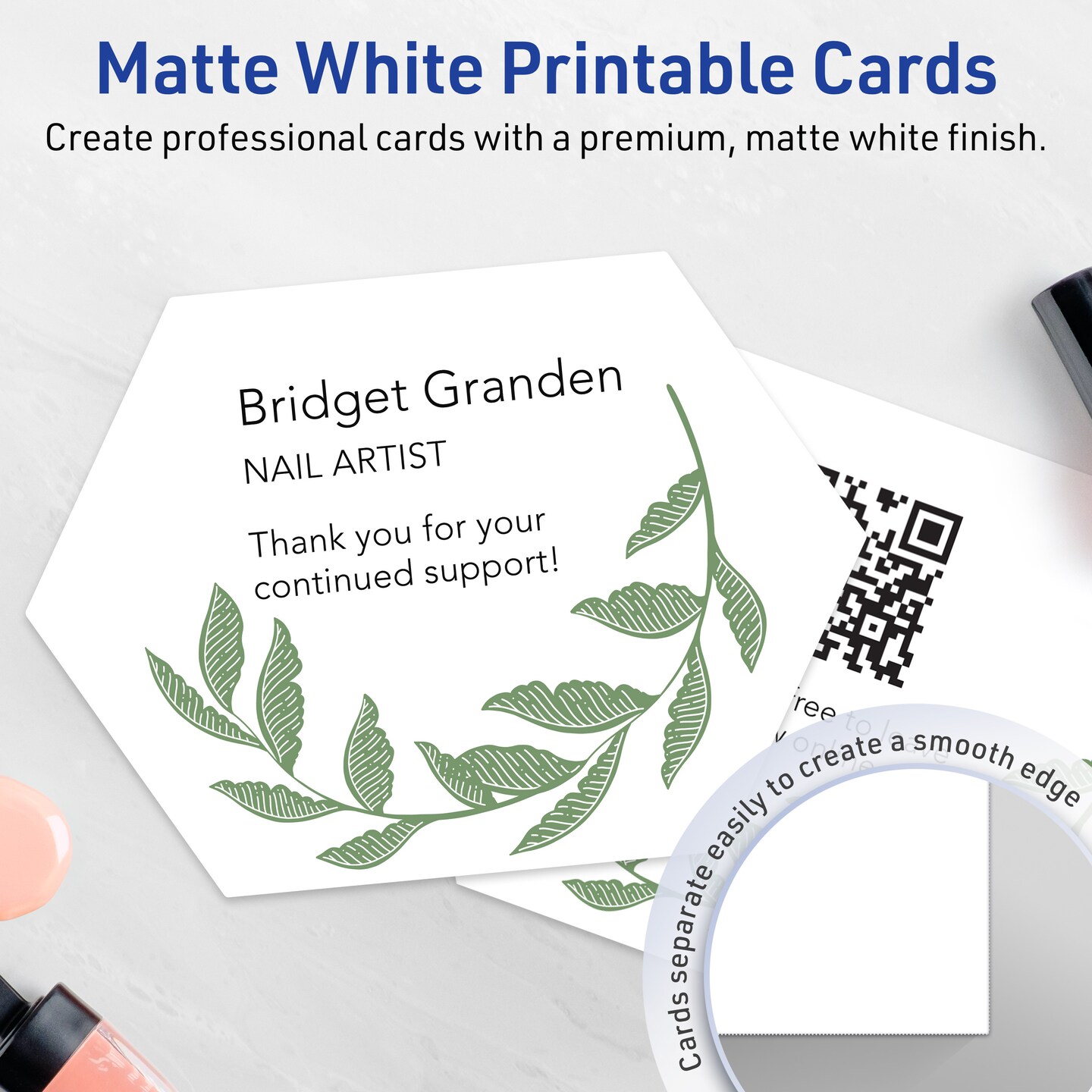 Avery Printable Geo Flat Cards, Sure Feed Technology, 5" x 7", Matte White Cardstock, Laser/Inkjet Printable, 20 Total, Great for Product Branding, Marketing, and More