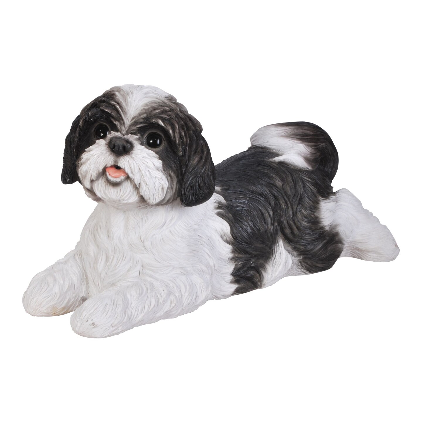 Hi-Line Gifts 14.5&#x22; Black Lying Puppy Shih Tzu Outdoor Garden Statue