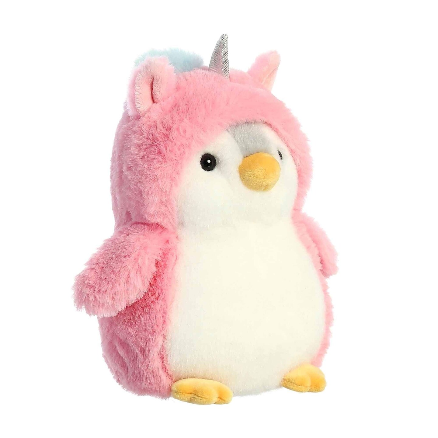 Aurora® Playful Pompom Penguin™ Unicorn Stuffed Animal - Vibrant Companions for Warm Cuddles - Perfect for Adults, Kids, and Birthdays - Pink 7 Inches