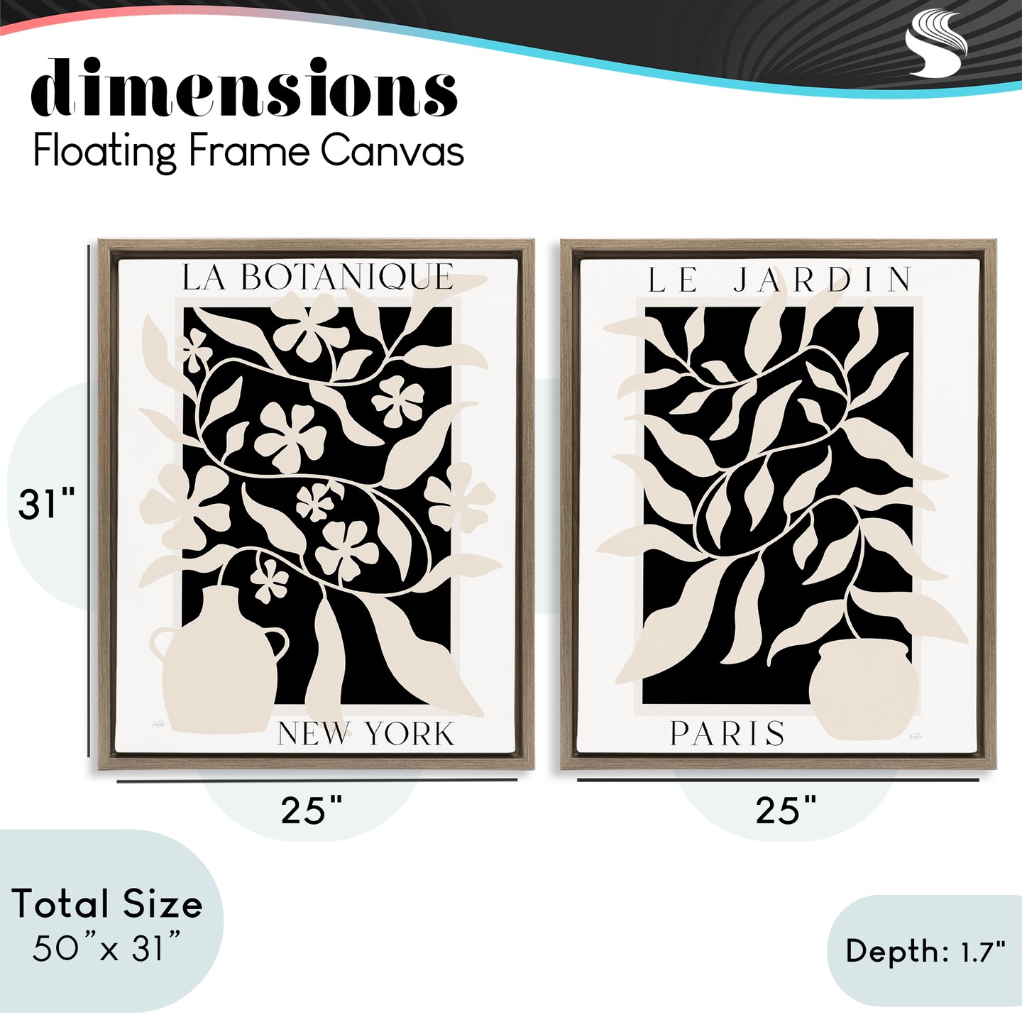 Stupell Industries New York & Paris Botanicals 2pc Floating Frame Set, design by Natalie Carpentieri