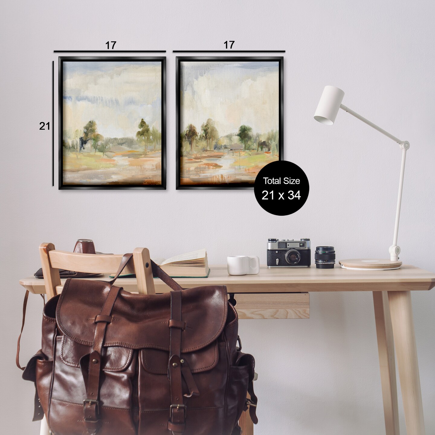 Stupell Industries Summer Rainstorm in the Woods 2 pc Framed Floater Canvas Wall Art Set Design by Silvia Vassileva