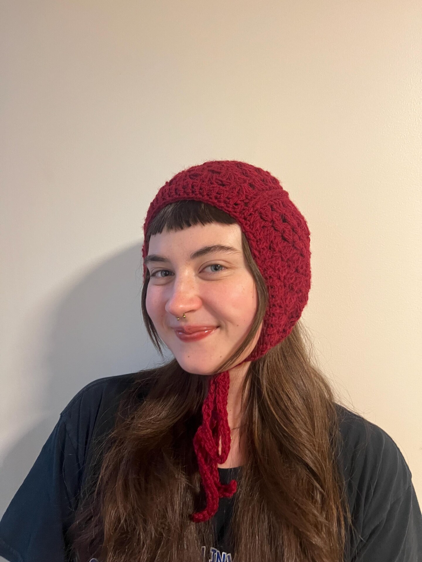 Crochet Bonnet - Fall Winter headwear hat Cottagecore Balaclava
