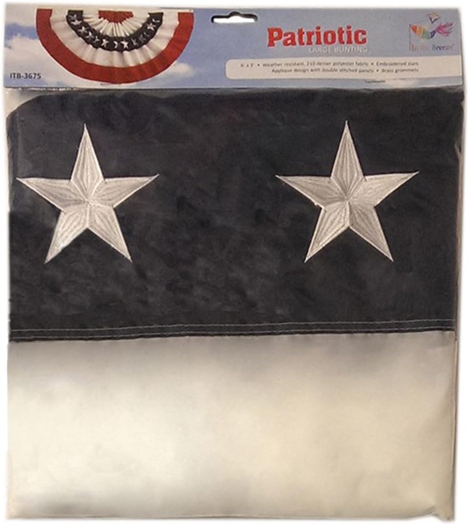 Pleated Fan Patriotic Bunting, 3&#x27; x 6&#x27;,3675