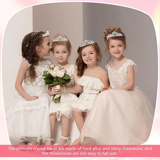 30 Pcs Tiaras Bulk for Girls Princess Crown Rhinestone Tiaras Bendable Adjustable Headband