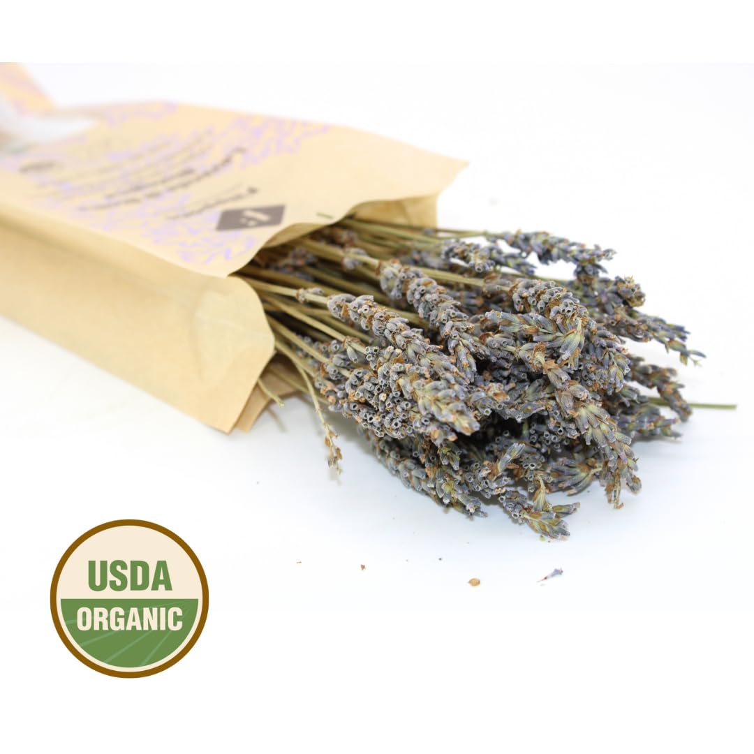 Organic Dried Lavender Bunch 25 g (0.88 oz), Freshly Grown in The Mountains of Sicily, Culinary Lavender, Italian Dried Lavender Branches, Herb, Spices, Certified USDA Organic