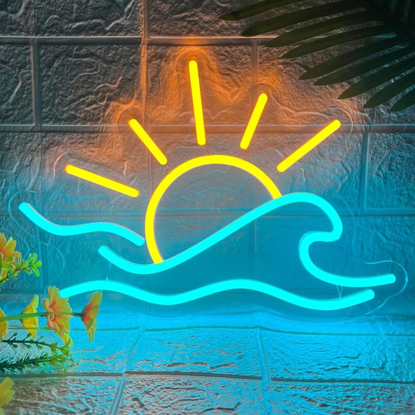 Sunrise Sunset Neon Sign Sunrise Wave Neon Light for Wall Decor Dimmable LED Sun Sea Ocean Light Up Sign for Bedroom Living Room Game Room Bar Party Wall Art Beach Themed Decor Summer Vibe Presents for Teens Girls Boys