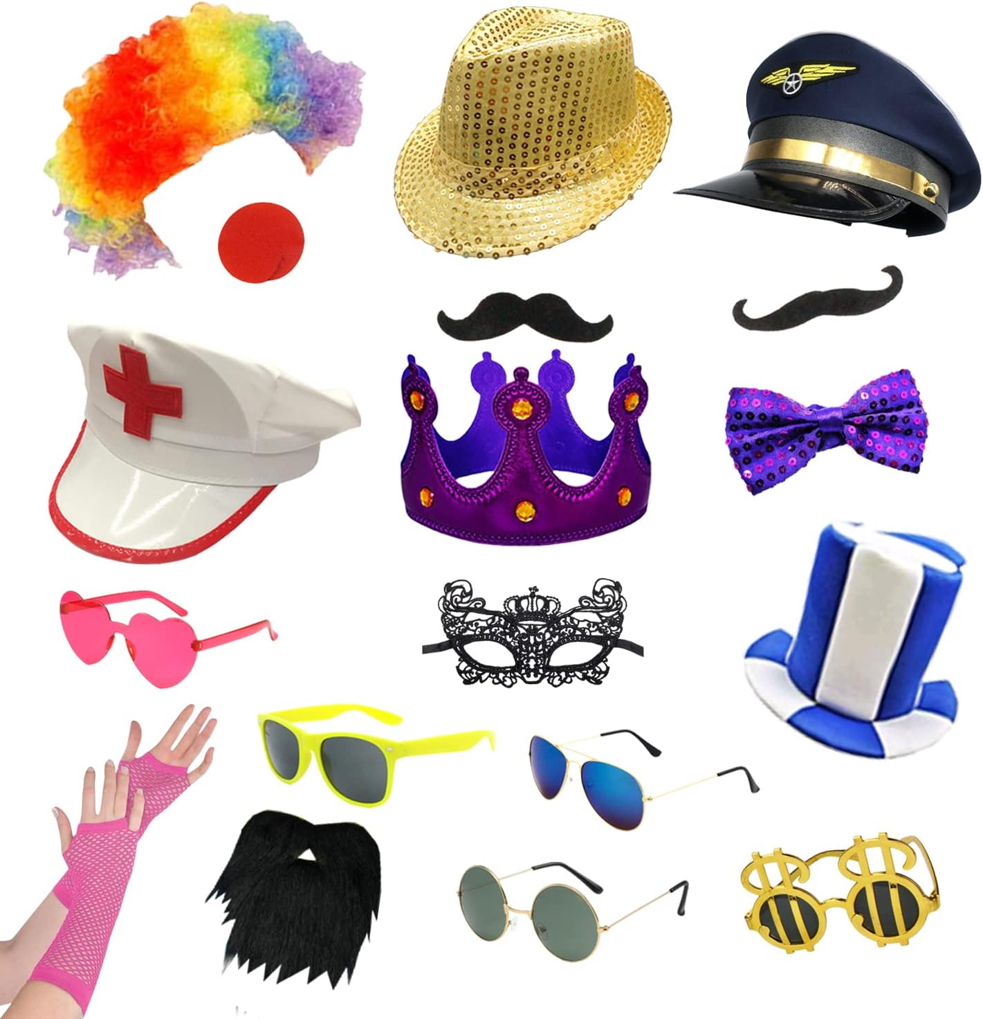 18 Pcs Funny Photo Booth Props for Adults