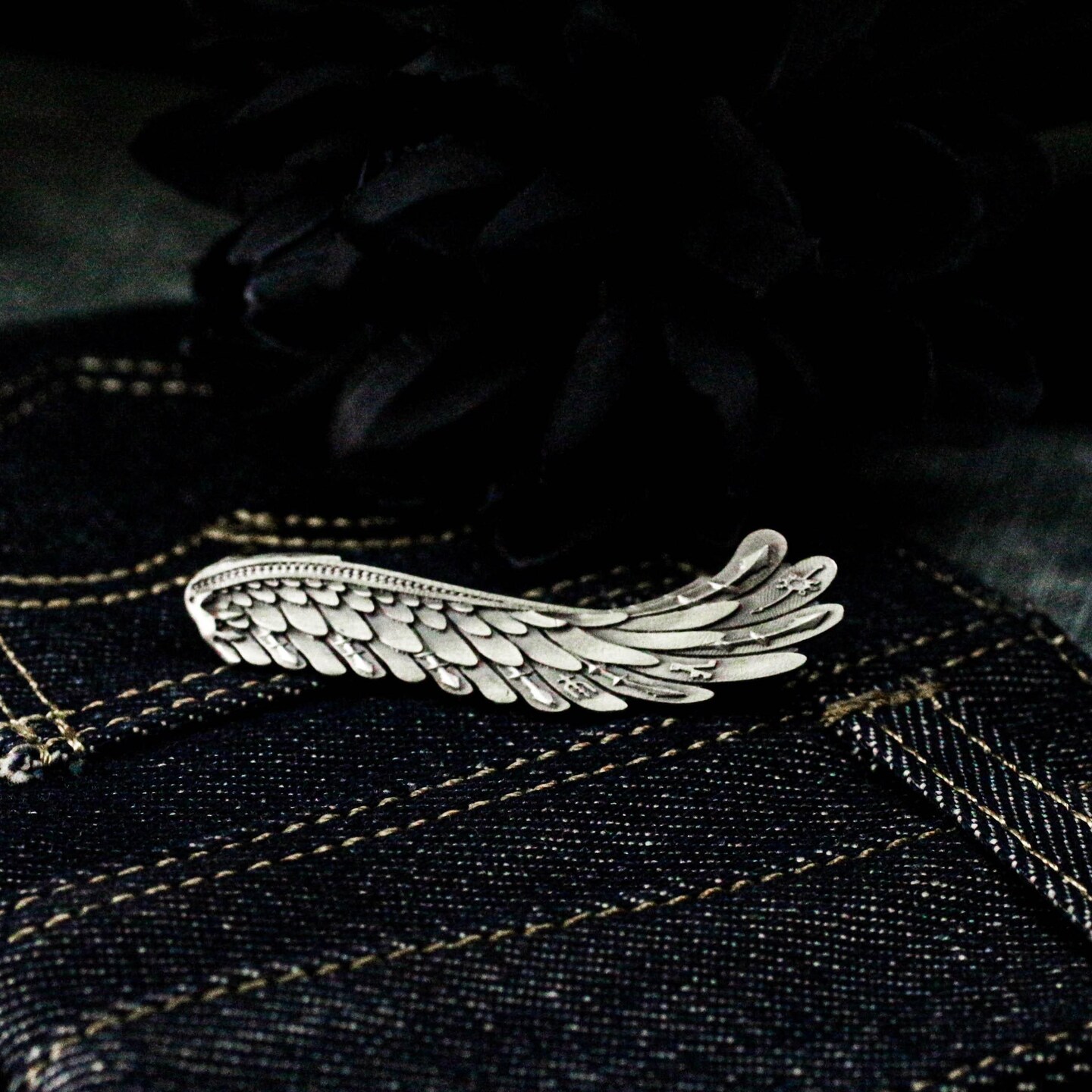 Wings of Holy Light Tie Clip, Wing Design, 925 Silver Handmade product 3