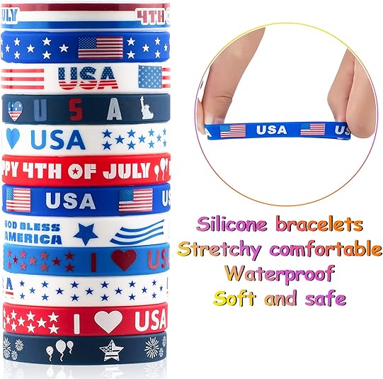 36pcs 4th of July Rubber Bracelets Silicone