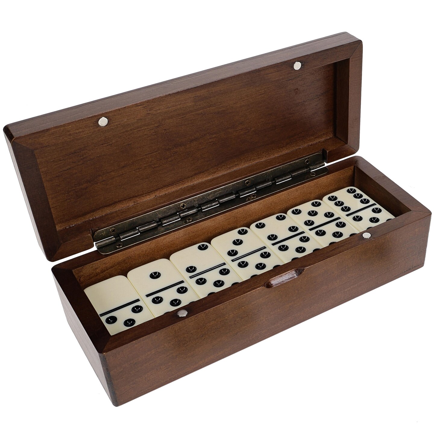 WE Games Double 6 Dominoes in Magnetic Wooden Box