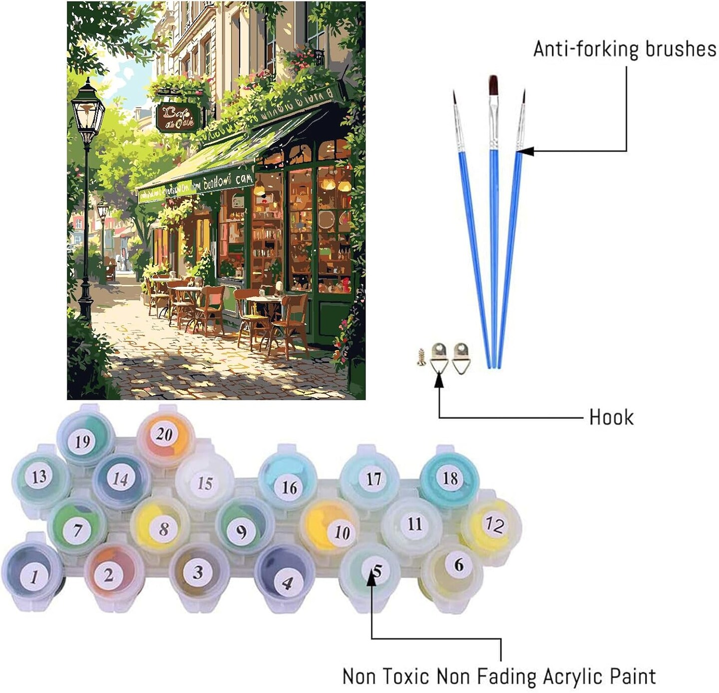Paint by Numbers Kit for Adults, Easy Street Cafe