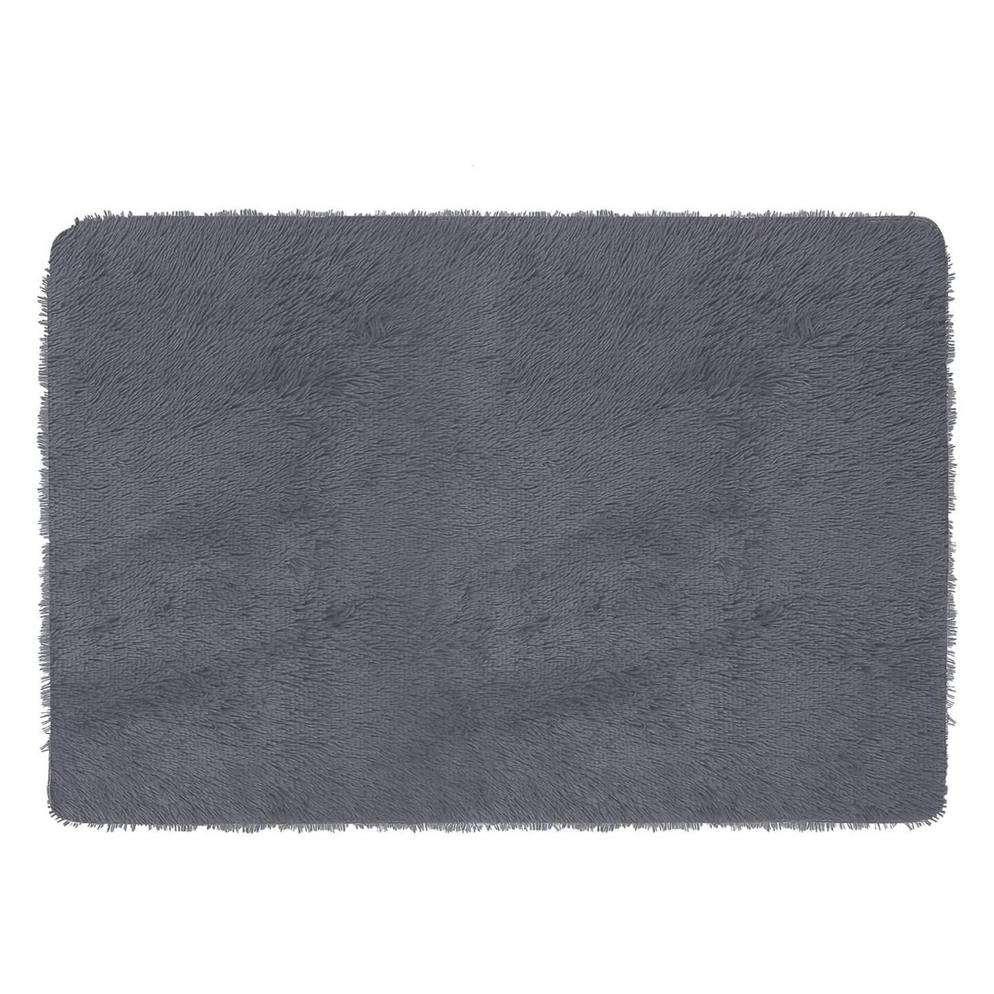 Edge Collections - 3.9' x 2.6' - Gray - Fluffy Bedroom Rug Anti-Skid Shaggy Area Rug - 1 Piece