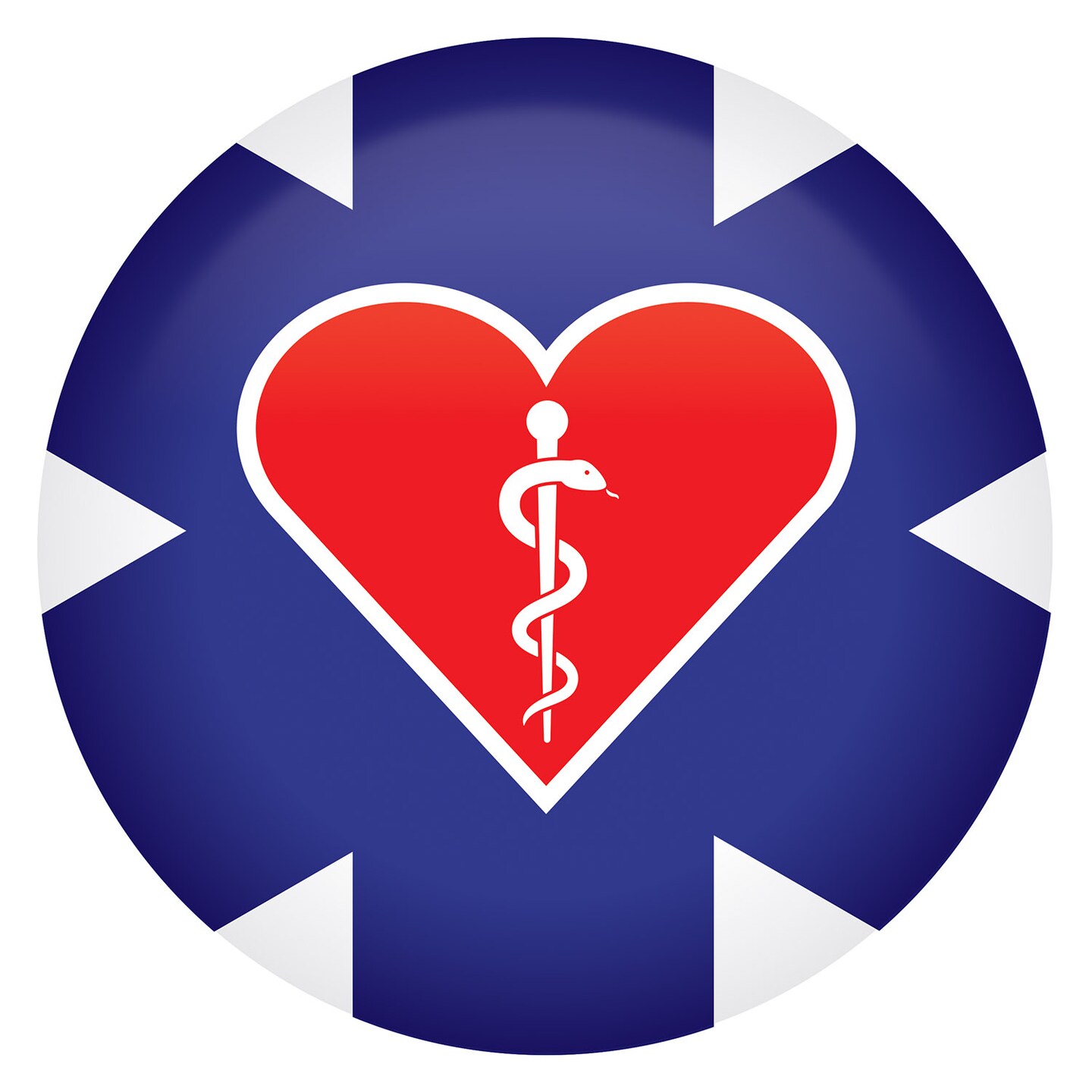 Beistle 2in. Snack Medical Star Icon with Heart Button - 6 Pack