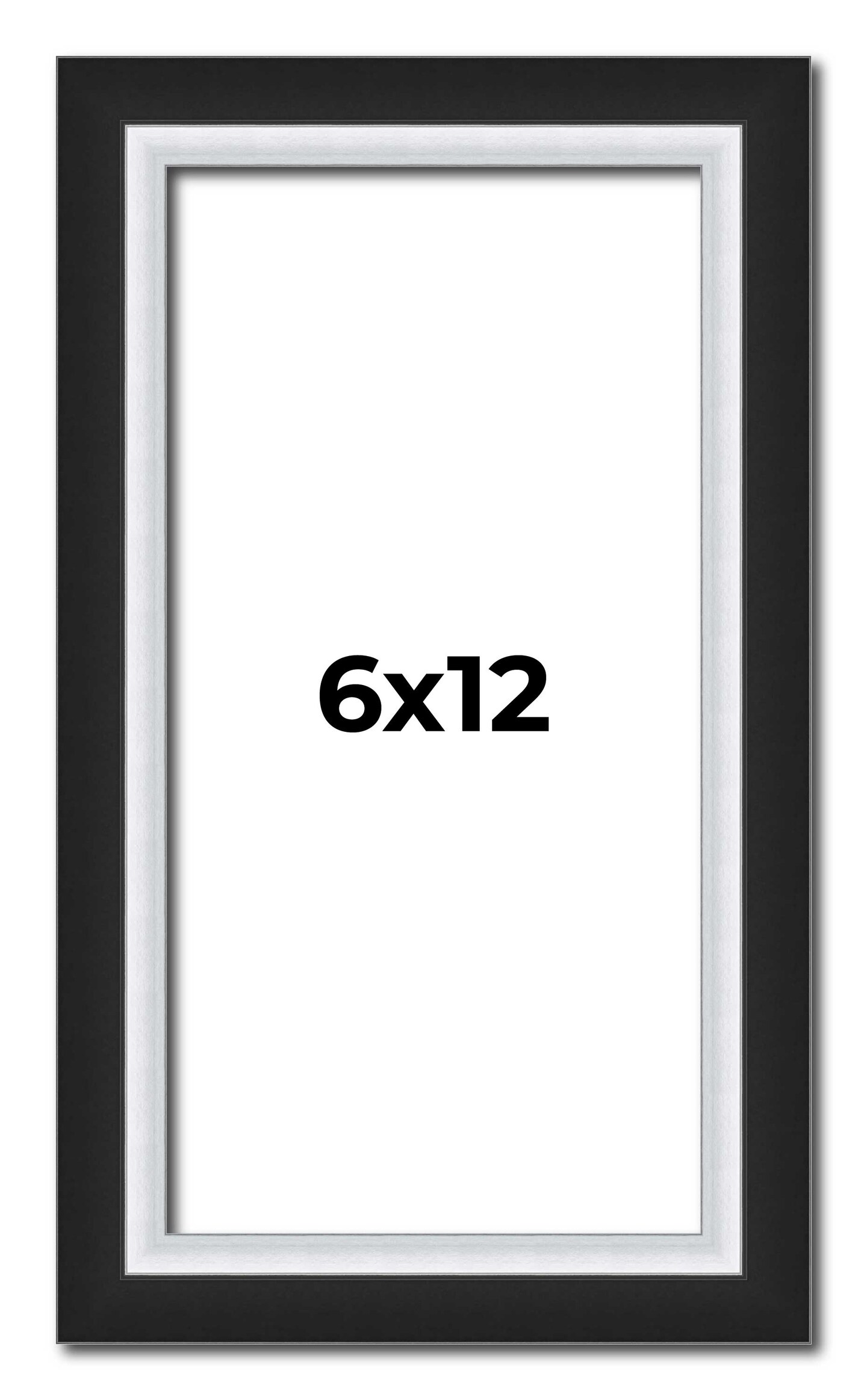 Panoramic Flat Silver Picture Frame - UV Acrylic, Foam Board Backing, Hanging Hardware