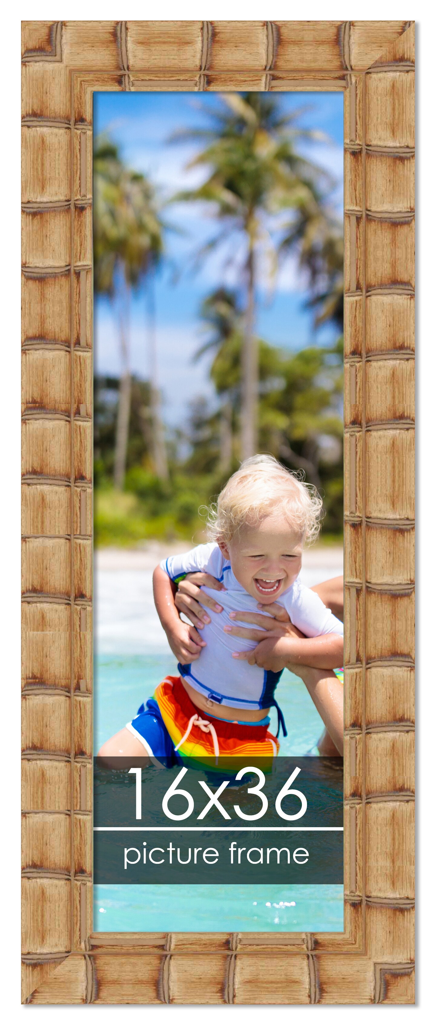 16x36 Wide Bamboo Picture Frame with UV-Resistant Acrylic & Acid Free ...