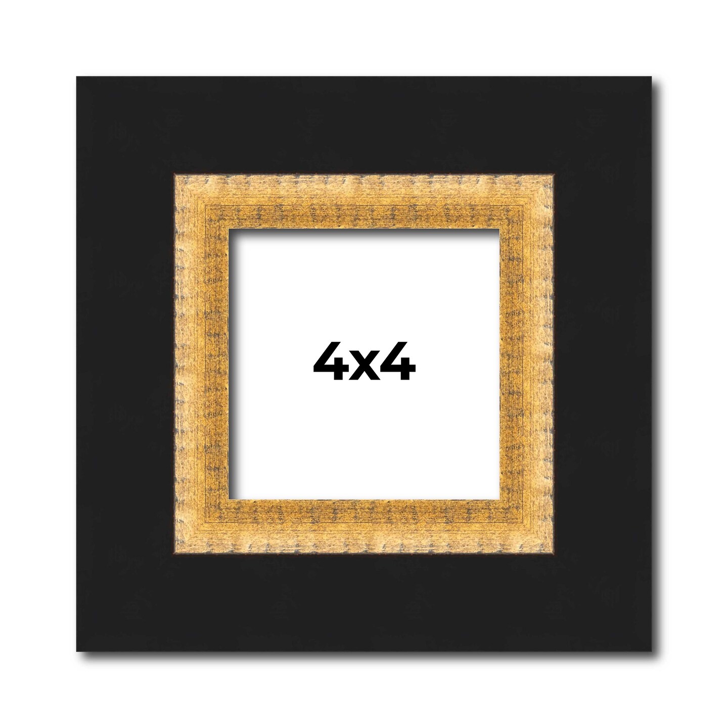 4x4 Embellished Picture Frame with UV-Resistant Acrylic &#x26; Acid Free Backing, Available in 3 Finishes - Black, Brown, Gold