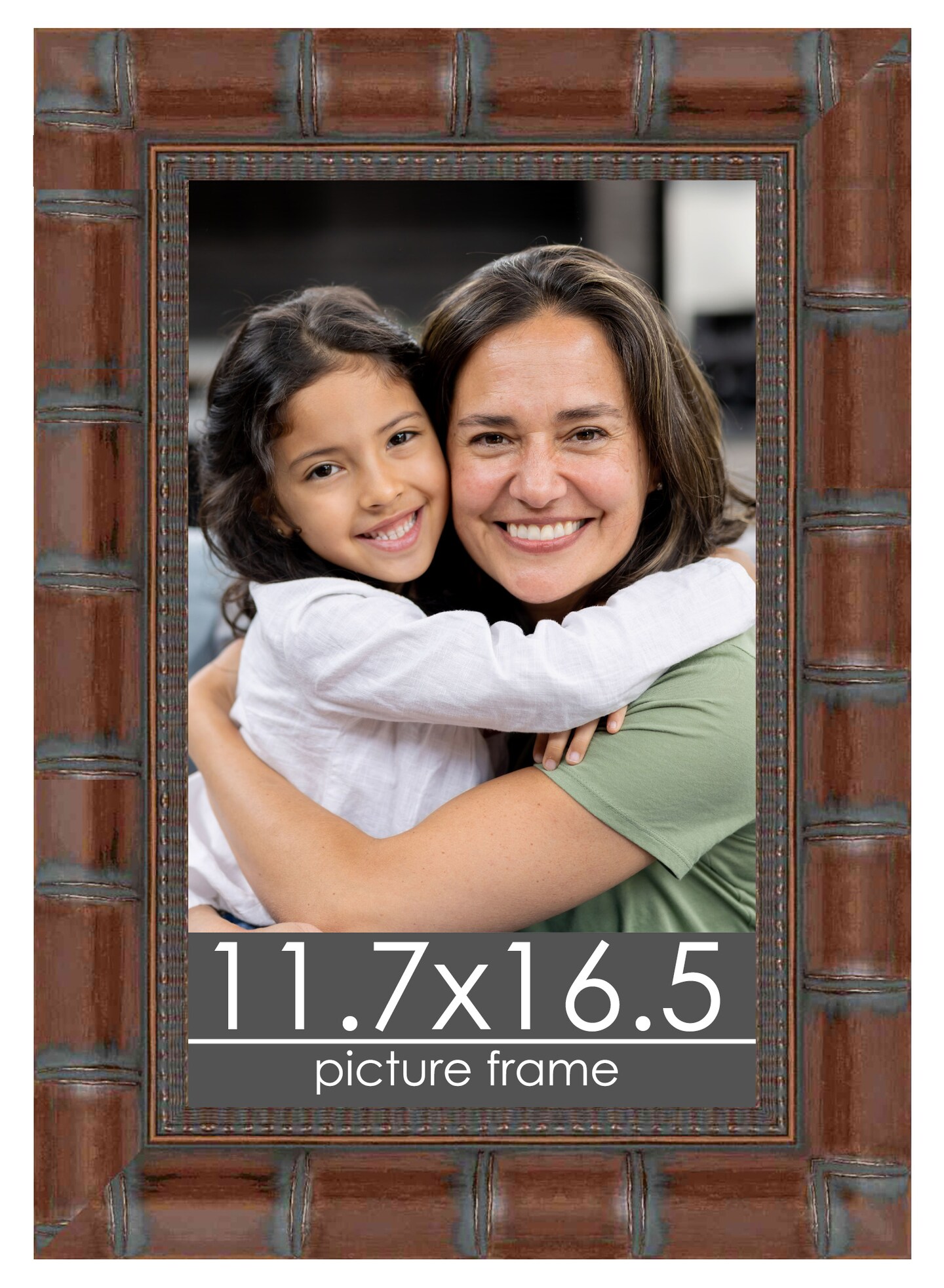 11.7x16.5 Wide Bamboo Picture Frame with UV-Resistant Acrylic &#x26; Acid Free Backing, Available in  4 Finishes - Brown, Black, Silver, and Natural
