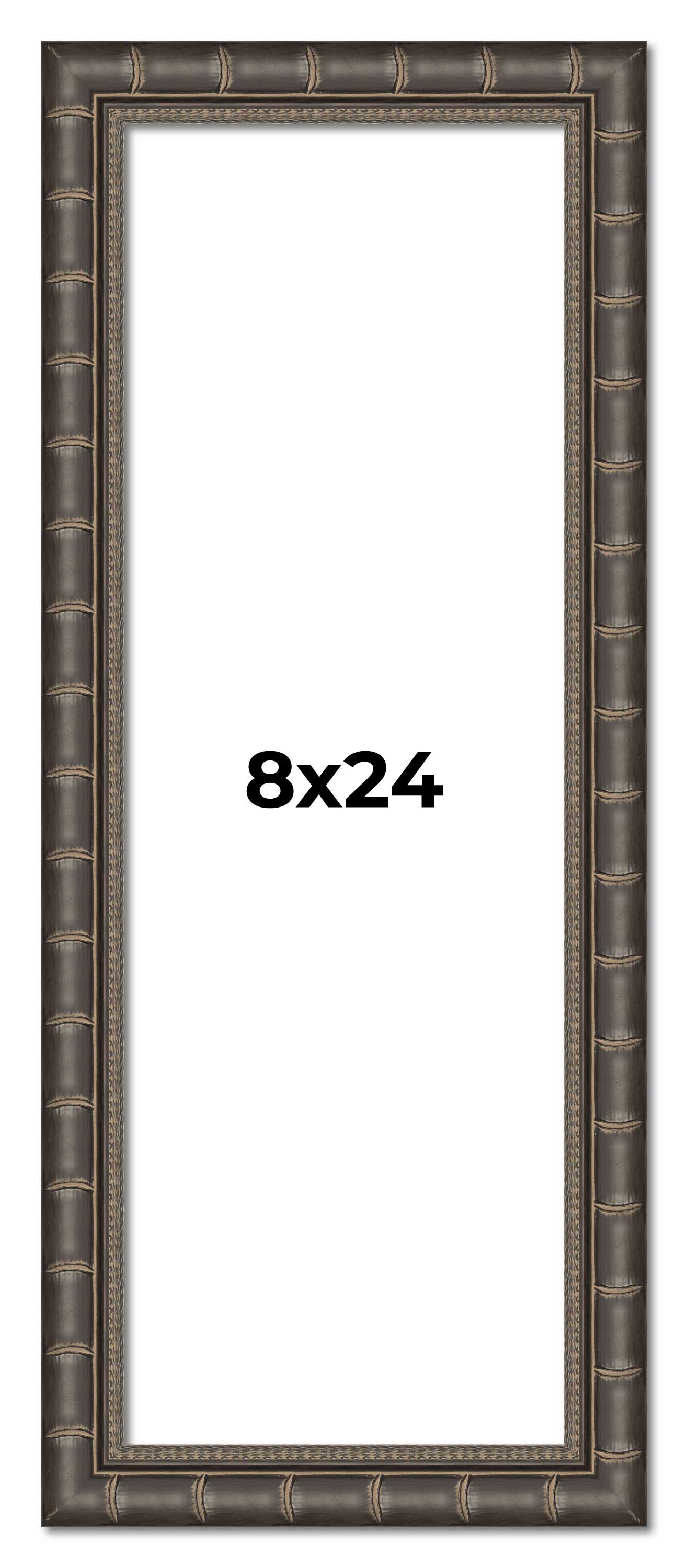 8x24 Modern Bamboo Picture Frame with UV-Resistant Acrylic & Acid Free Backing, Available in 5 Finishes - Gold, Silver, Brown, Black, and Natural