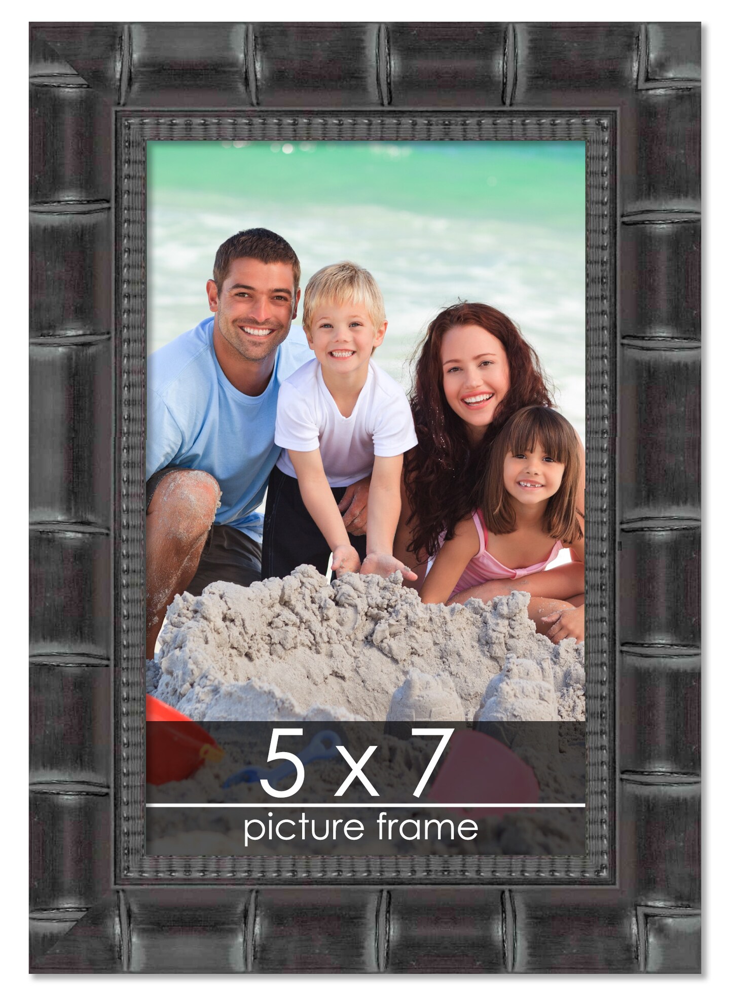 5x7 Wide Bamboo Picture Frame with UV-Resistant Acrylic &#x26; Acid Free Backing, Available in  4 Finishes - Brown, Black, Silver, and Natural