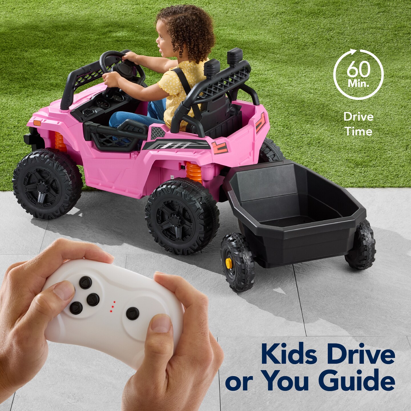 Best Choice Products Kids 12V Electric Ride-On UTV and Trailer w/ Parent Remote Control, LED Lights