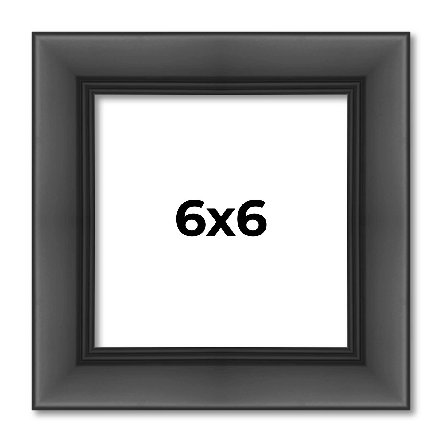 Square Refined Black Picture Frame - UV Acrylic, Foam Board Backing, Hanging Hardware