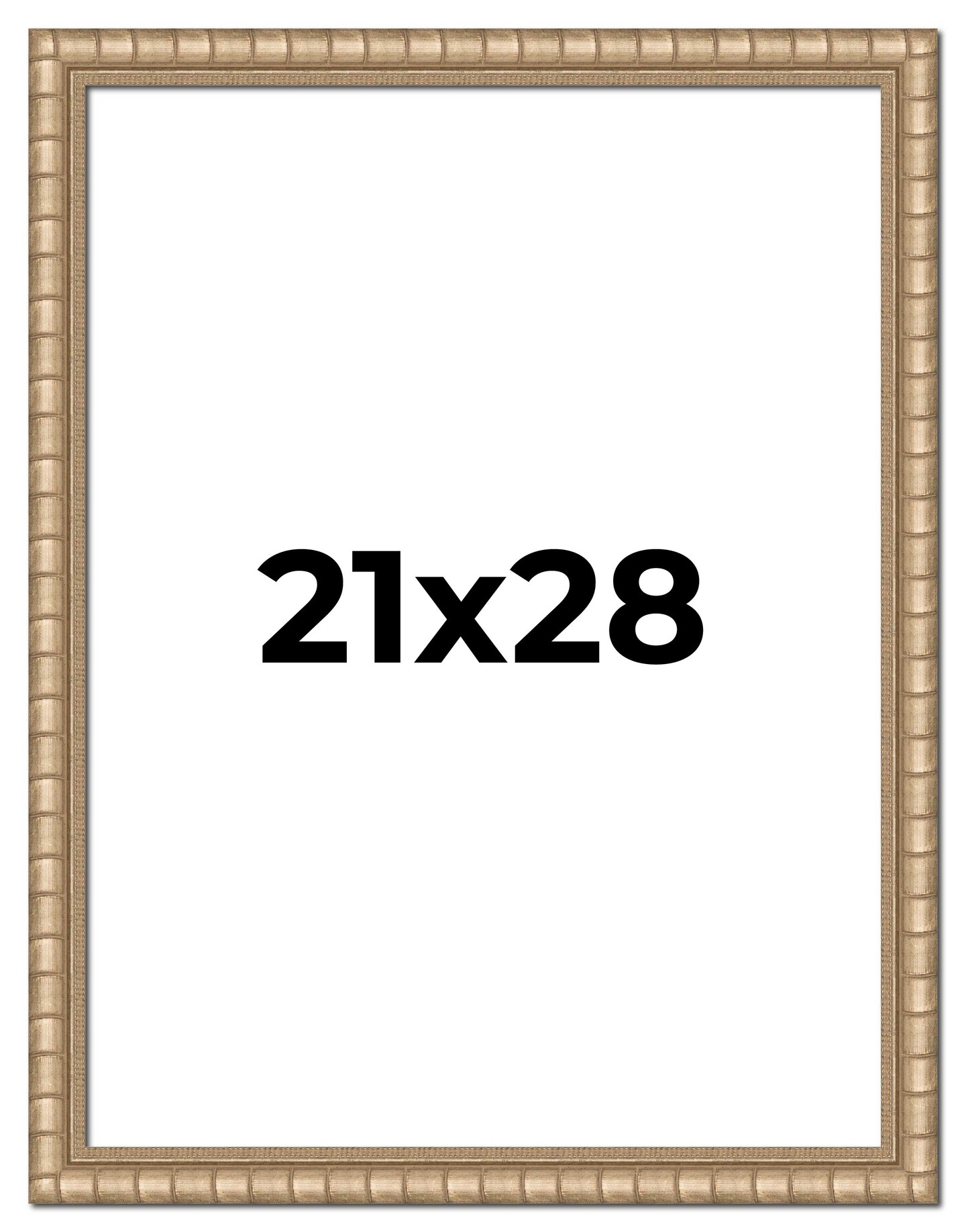21x28 Silver Modern Bamboo Picture Frame - UV Acrylic, Foam Board Backing, Hanging Hardware