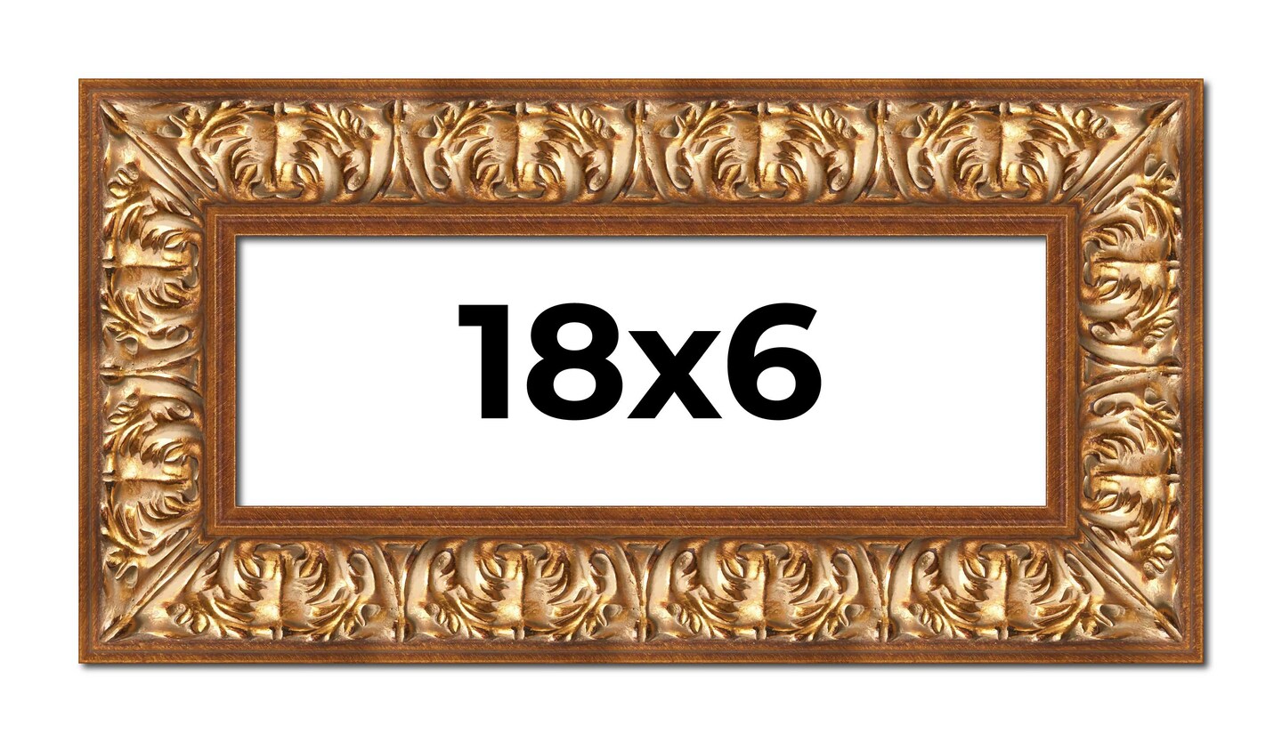 6x18 Modern Shadow Box 1&#x22; Depth Picture Frame with UV-Resistant Acrylic &#x26; Acid Free Backing, Available in 4 Finishes - Black, Brown, Gold, White