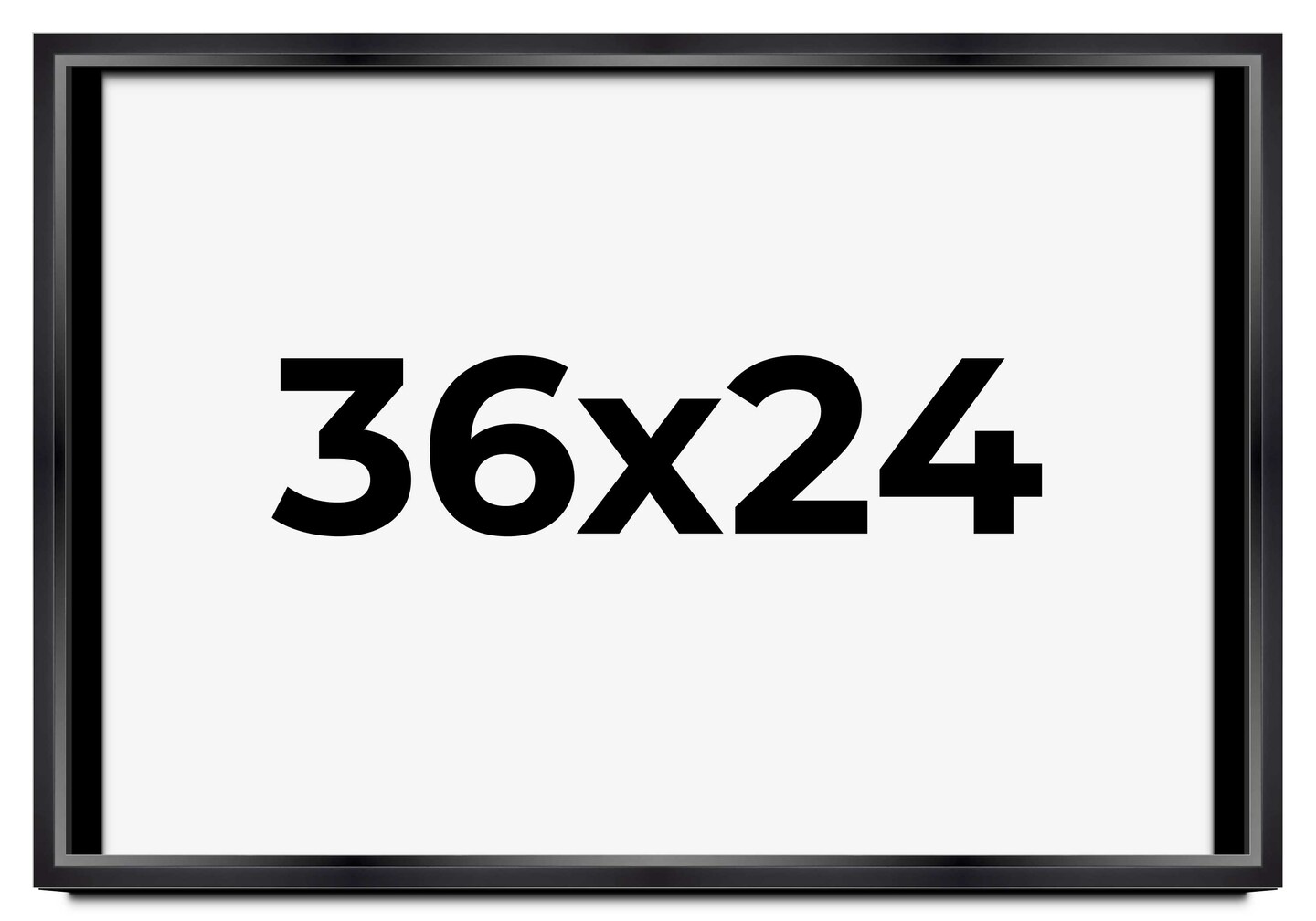 36x24 Modern Shadow Box 1.5" Depth Black Picture Frame - UV Acrylic, Backing, Hanging Hardware