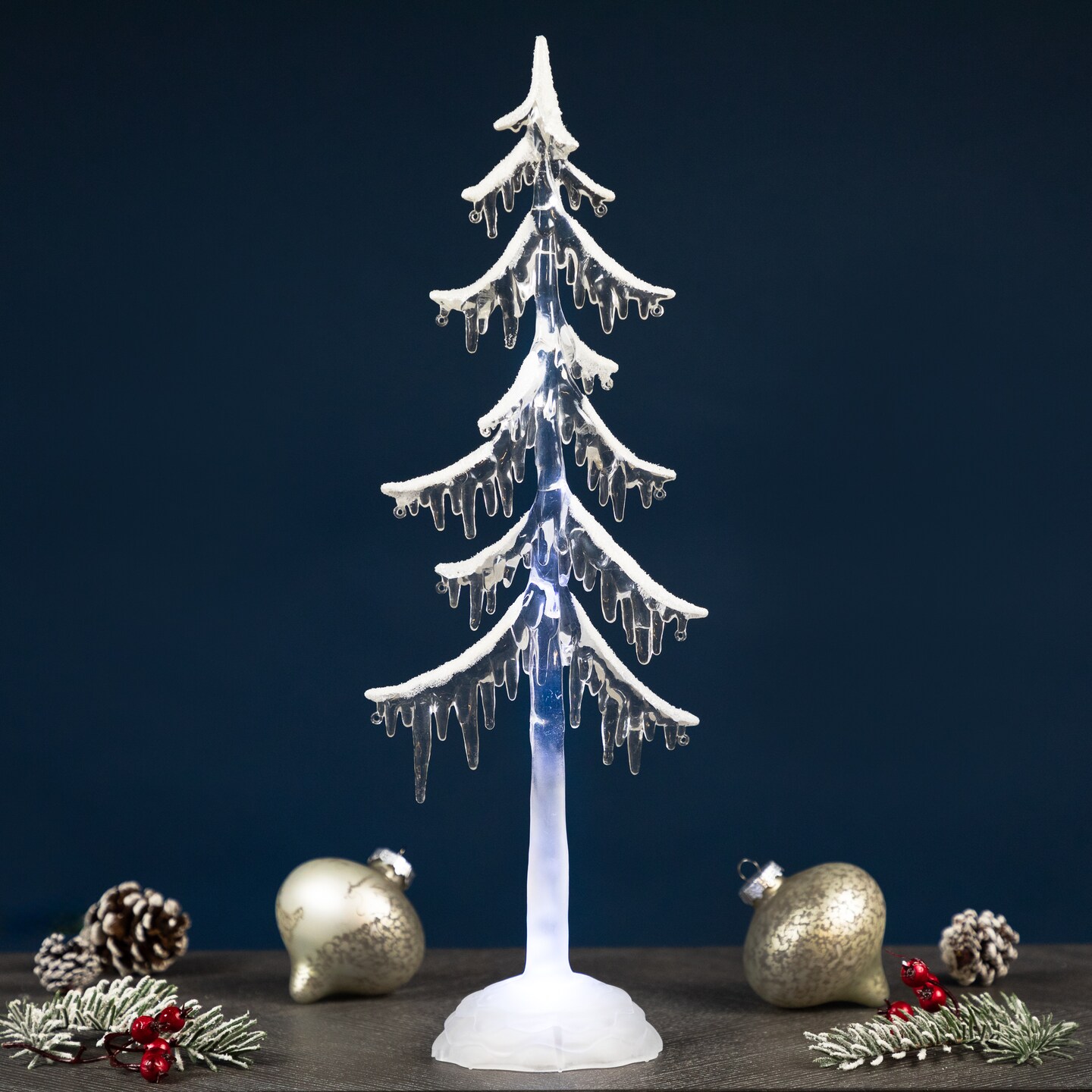 Northlight LED Lighted Acrylic Icicle Tree Christmas Decoration - 18&#x22;