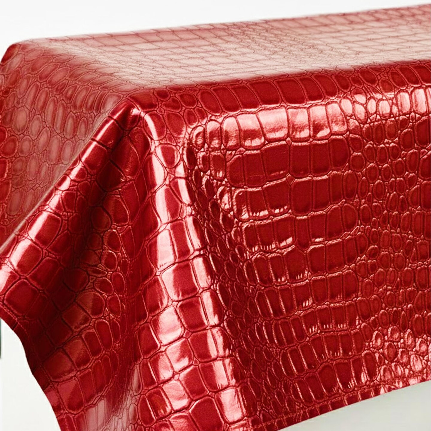 Custom Size Red Faux Crocodile Glossy Leather Pillow Cover – Body Pillow Case, Tailor Made